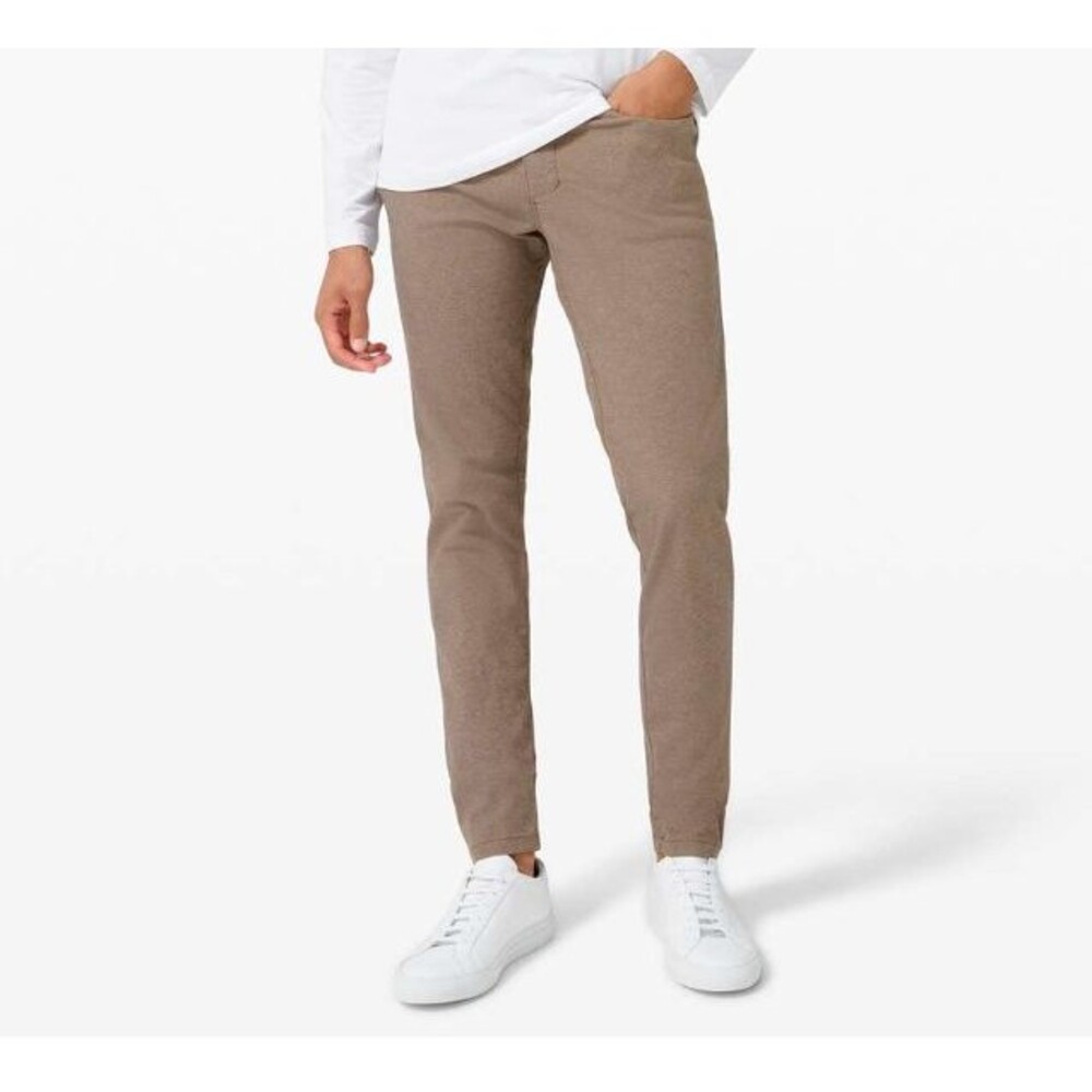 Lululemon Mens ABC Skinny Pant Size 30x32 Brown Heathered Stretch Tech Canvas
